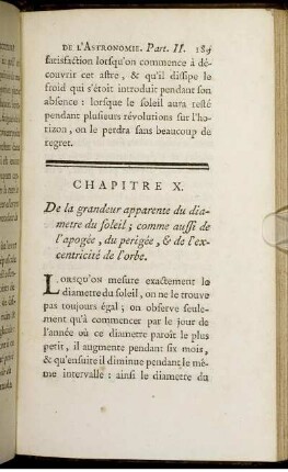 Chapitre X. - XVI. De la grandeur apparente du diamètre du soleil.