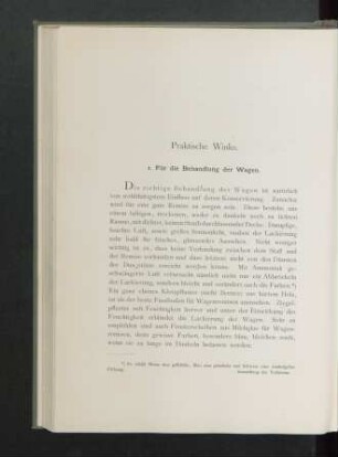 Praktische Winke