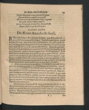 Caput XXXVII. De Aetate Antichristi senili.