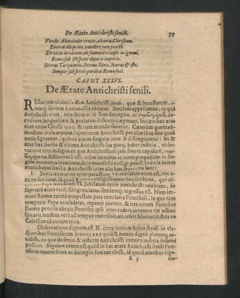Caput XXXVII. De Aetate Antichristi senili.