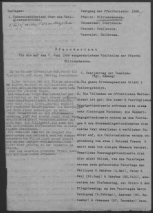 Ellrichshausen: Pfarrbericht 1928
