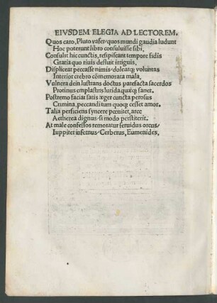 Eiusdem Elegia Ad Lectorem.