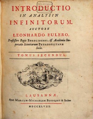 Introductio In Analysin Infinitorum, 2. Continens Theoriam linearum curvarum, una cum appendice de superficiebus