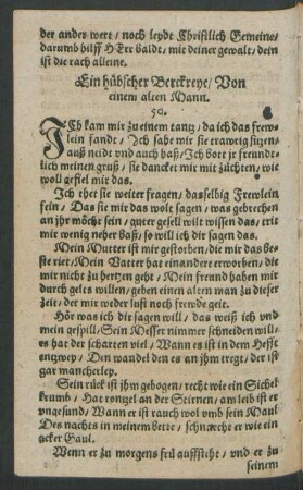 Ein hübscher Berckreye/ Von einem alten Mann. 50.