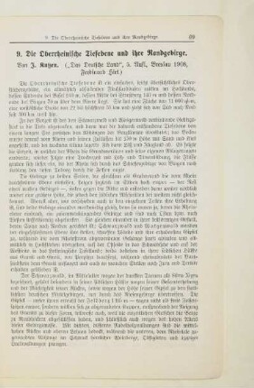 Die Oberrheinische Tiefebene und ihre Randgebirge