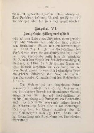 Kapitel VI. Fortgesetzte Gütergemeinschaft