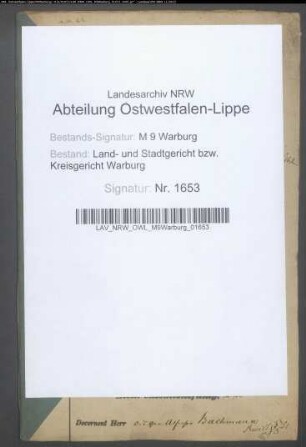 Erblasser: Willeke, Franz: