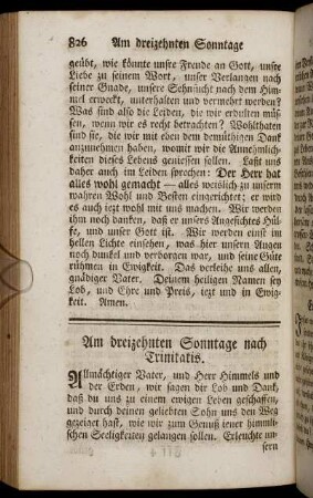 Am dreizehnten Sonntage nach Trinitatis.