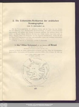 2. Die Uebersichts-Weltkarten der arabischen Kosmographen vom 11. Jahrhundert an.