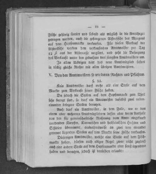 V. Von den Amtsmeistern so wie deren Rechten und Pflichten.