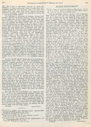 422 [Rezension] Textus. Annual of the Hebrew University Bible Project Vol. II