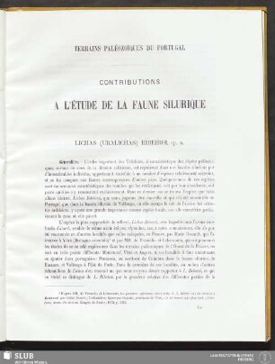 Contributions à l'étude de la faune silurique