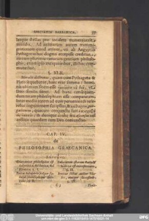 Cap. IV. de Philosophia Graecaniaca.