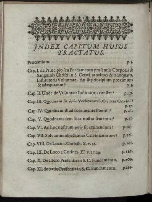 Index Capitum Huius Tractatus.