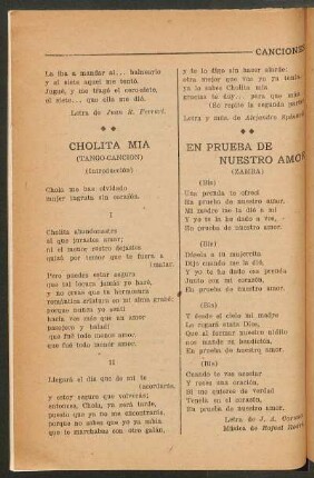 Cholita mía : (Tango canción)