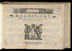 Cristóbal de Morales: Magnificat moralis ispani cum quatuor vocibus. Tenor