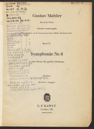 Bd. 6: Symphonie Nr. 6 : in vier Sätzen für großes Orchester