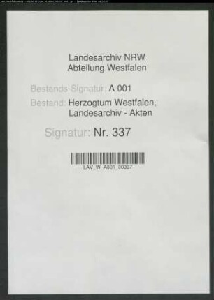 Aufzeichnung über die Lehensqualität des Hauses Canstein und zugehöriger Dörfer