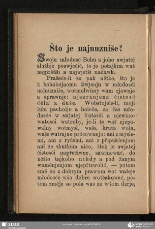 Što je najnuzniše?