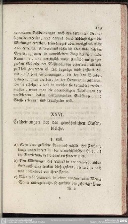 XXVI. Erscheinungen bey der gewöhnlichen Rasenbleiche