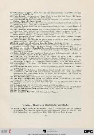 Gemälde, Miniaturen, Buntdrucke und Stiche (Nr. 294-307)