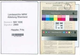 Entnazifizierung Fritz Heppke , geb. 22.08.1903 (Zollsekretaer)