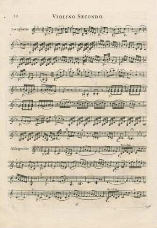 Violino II (Quartetto III, Larghetto, Allegretto)
