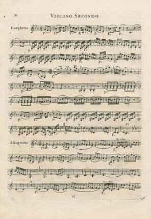 Violino II (Quartetto III, Larghetto, Allegretto)