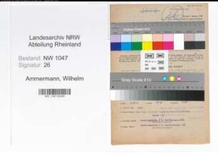 Entnazifizierung Wilhelm Ammermann , geb. 06.09.1886 (Lehrer)