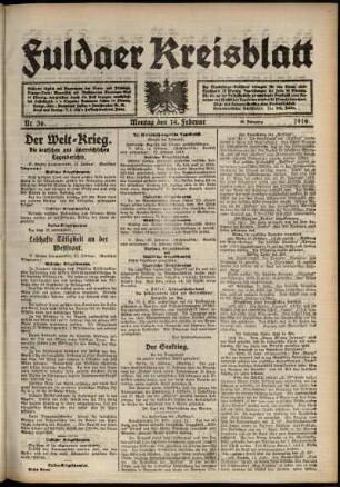 Ausgabe vom Montag, den 14. Februar 1916.