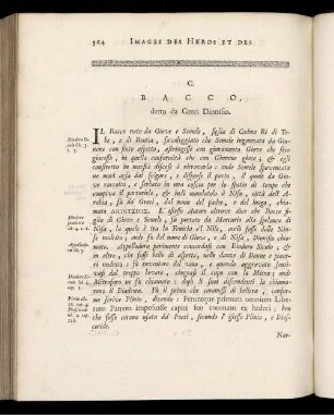 C. Bacco, detto da Greci Dionifio. [ ... mit Abbildungsbeschreibung.]