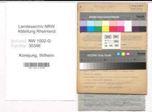 Entnazifizierung Wilhelm Konejung, geb. 20.01.1883 (Direktor)