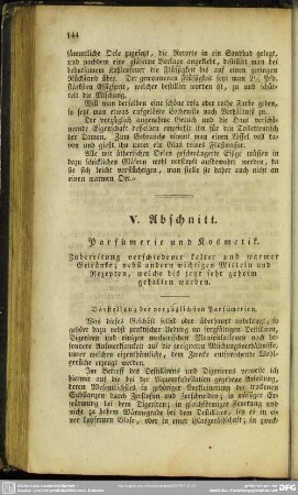 V. Abschnitt. Parfümerie und Kosmetik