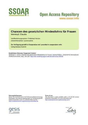 Chancen des gesetzlichen Mindestlohns für Frauen