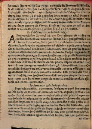 Gazeta do mes. 1643. Marco. Mayo. Julho. Setembro. Outubro. Novembro