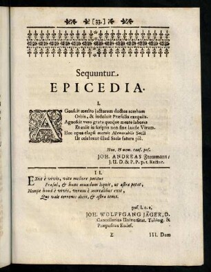33-42, Sequuntur, Epicedia.