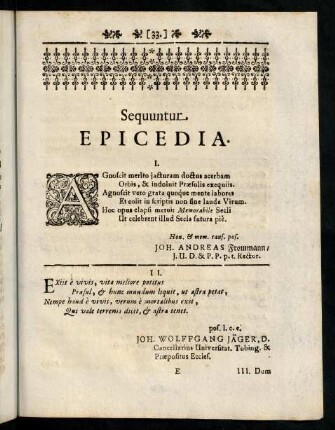 33-42, Sequuntur, Epicedia.