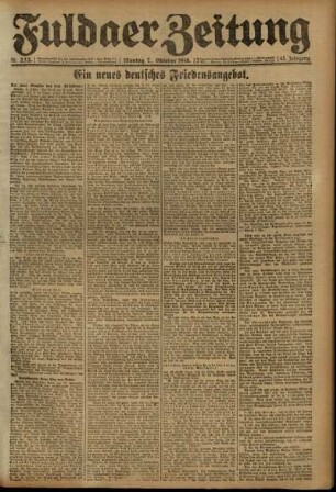 Ausgabe vom Montag, den 07. Oktober 1918.