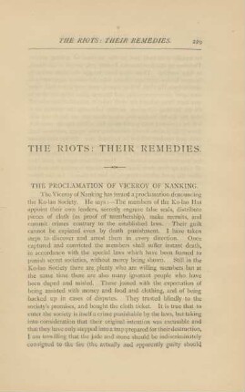 The riots: their remedies