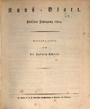 Morgenblatt für gebildete Stände. Kunst-Blatt, 1824