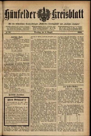 Ausgabe vom Dienstag, den 02. August 1898.