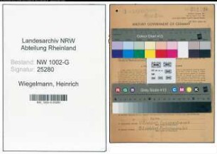 Entnazifizierung Heinrich Wiegelmann, geb. 07.12.1903 (Buchdrucker)