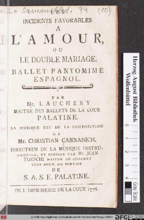 Les Incidents Favorables A L'Amour, Ou Le Double Mariage : Ballet Pantomime Espagnol