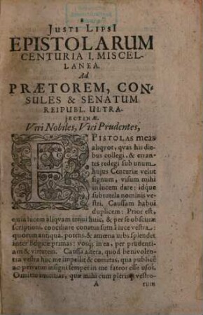 Iusti Lipsi Epistolarum selectarum chilias