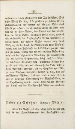 Ueber die Gefahren junger Dichter