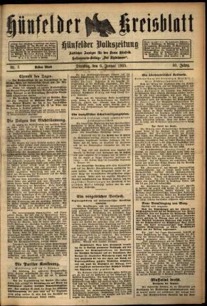 Erste Ausgabe vom Dienstag, den 06. Januar 1925.