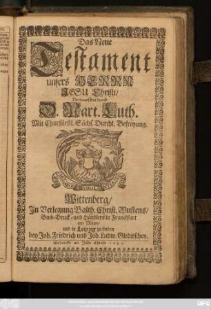 Das Neue Testament unsers Herrn Jesu Christi