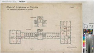 Arnsberg, Amtsgericht, Altbau, Grundriss Zwischengeschoss und 1. Obergeschoss