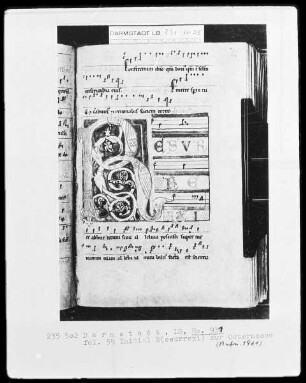 Graduale — Initiale R (esurrexi), Folio 55recto