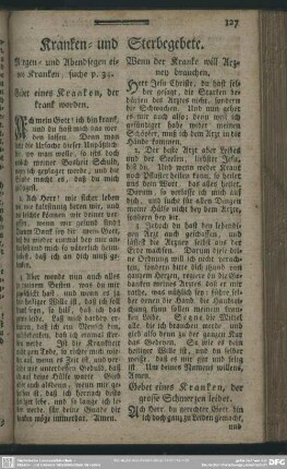Kranken- und Sterbegebete